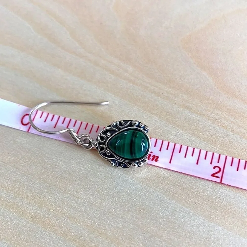 Artisan Crafted African Malachite Earrings